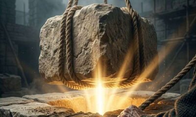 A single, ancient stone cornerstone being lowered into place by a rope, with a brilliant divine light shining from beneath the rock.Featured Image Description:
Modern spiritual photography in 1:1 dimension. The focus is an extreme close-up of a massive, hand-hewn limestone cornerstone. A thick, weathered rope is wrapped around the stone as it is lowered onto a bed of ancient mortar. From the gap where the stone is about to settle, a piercing, warm golden light erupts, signifying the divine presence in the foundation. The background is blurred, showing a dark, dusty construction site of the old bible days. High contrast and deep shadows emphasize the "Administrative Humanism" of the work being done. No people are visible, only the symbolic act of building.Featured Image Title:
except-the-lord-build-the-house-psalm-127.jpg