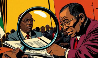 Illustration symbolizing Okpebholo investigating Obaseki’s administration in Edo politics