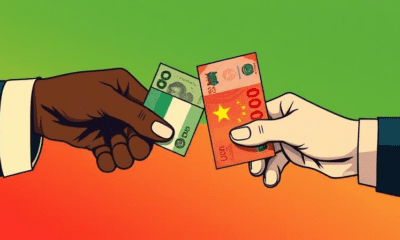 A conceptual illustration of Nigeria and China currency swap deal, depicting financial trade elements and economic collaboration.