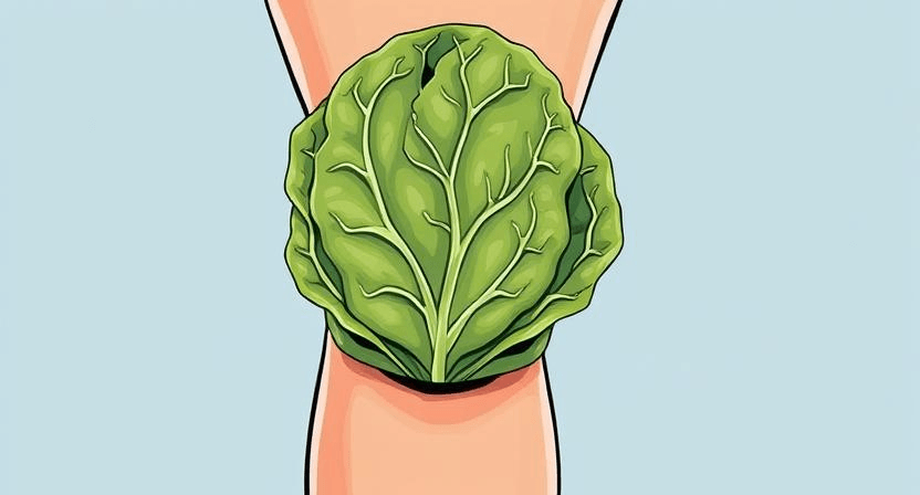 frozen cabbage wrap easing knee pain and inflammation