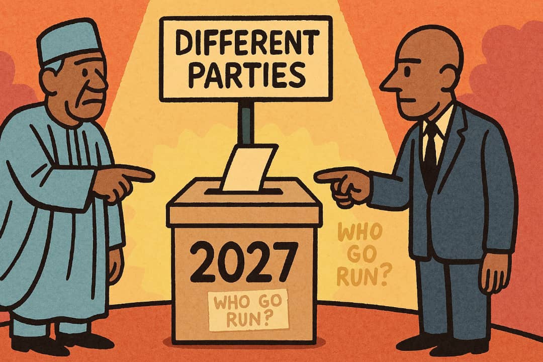 Peter Obi and Atiku Abubakar seen at separate political functions in Nigeria.Featured Image Description:
This image shows Peter Obi and Atiku Abubakar during different public events. Both men are standing in separate locations, speaking to different groups. The background shows campaign banners and Nigerian flags. This helps to show they are still active in politics but not working together at this time.Featured Image Title:
Peter Obi and Atiku 2027 Politics
