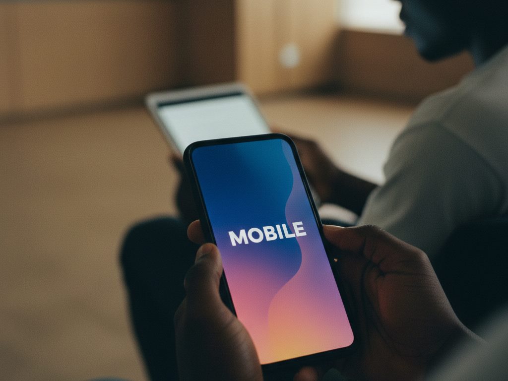 A person's hands holding a smartphone displaying the word 'MOBILE'. Featured Image Description: A person's hands holding a smartphone displaying the word 'MOBILE'. Featured Image Title: mobile-applications-development-2025-07-21.jpg