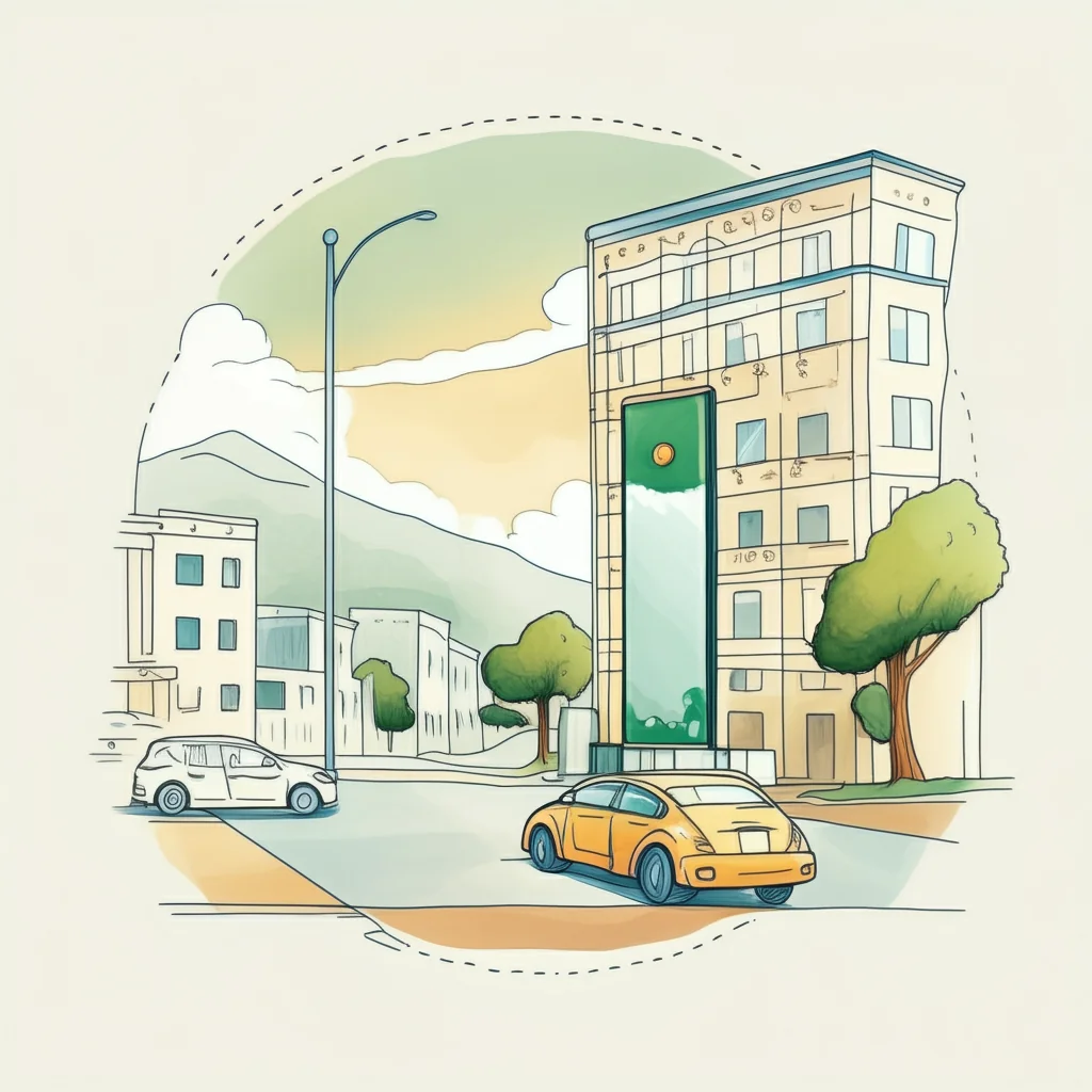 A hand-drawn signpost illustrating how Local search terms direct people to different destinations