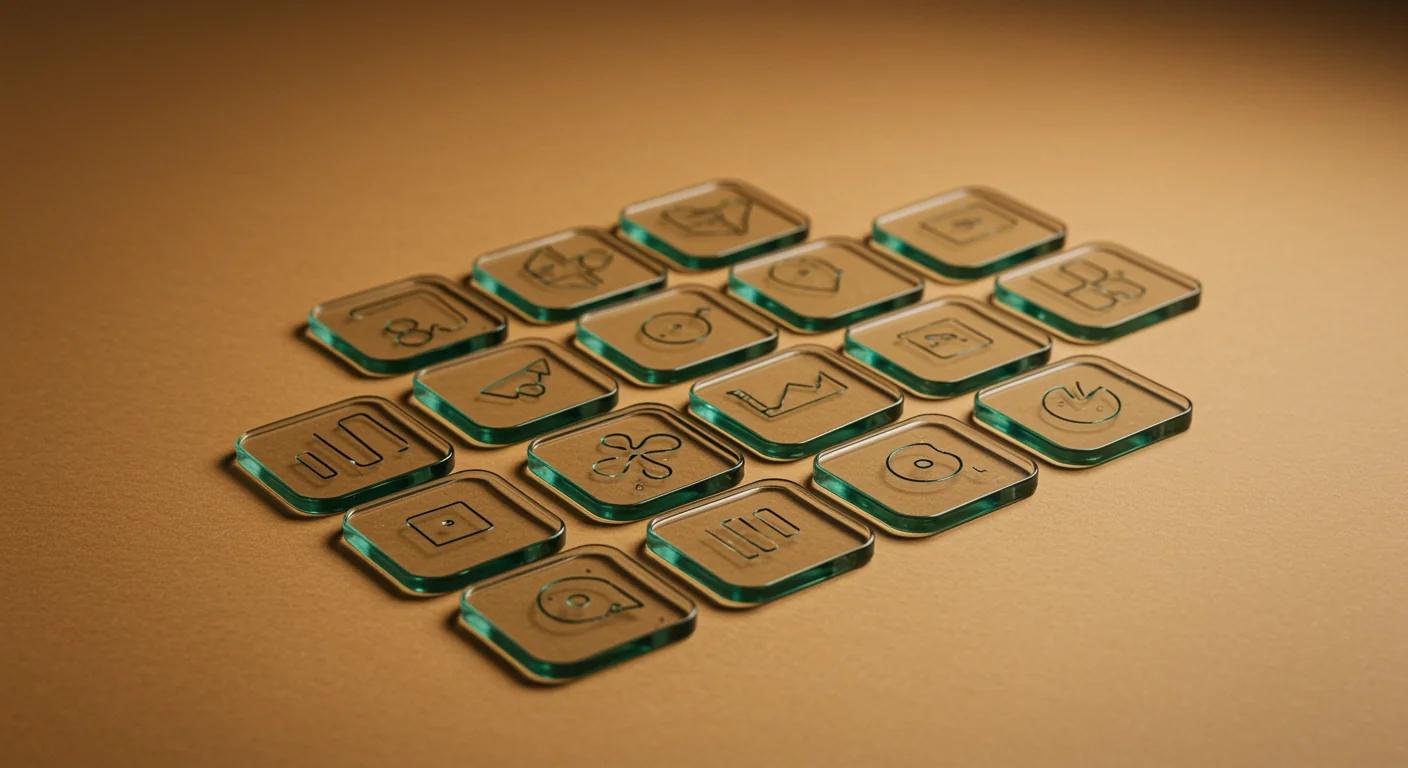 Glass tokens representing data and etiquette in WhatsApp marketing tips