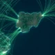 Digital map of Nigeria showing High speed tech connectivity lines
