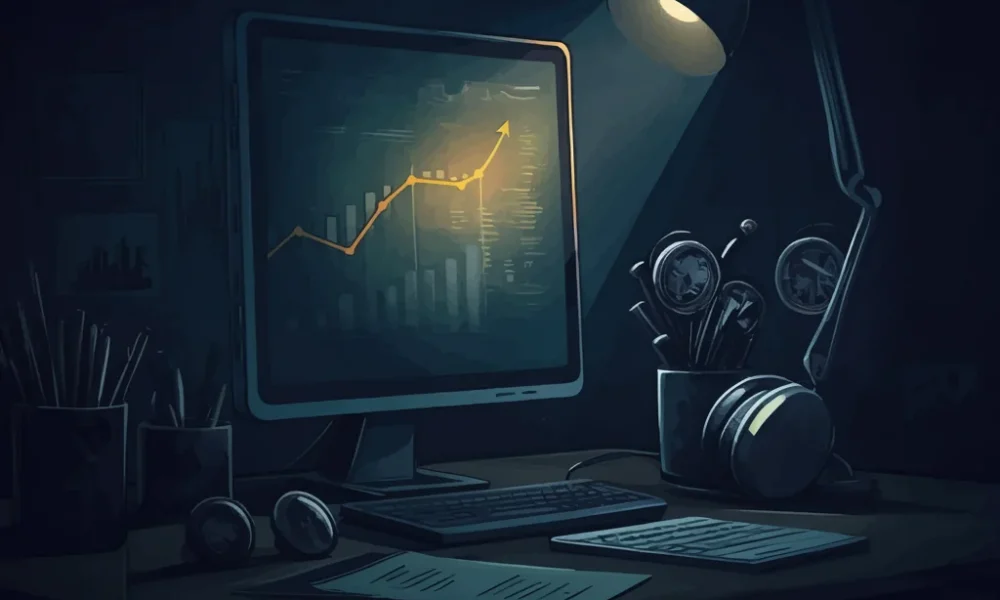 A small sprout emerging from dry earth representing Online business gain