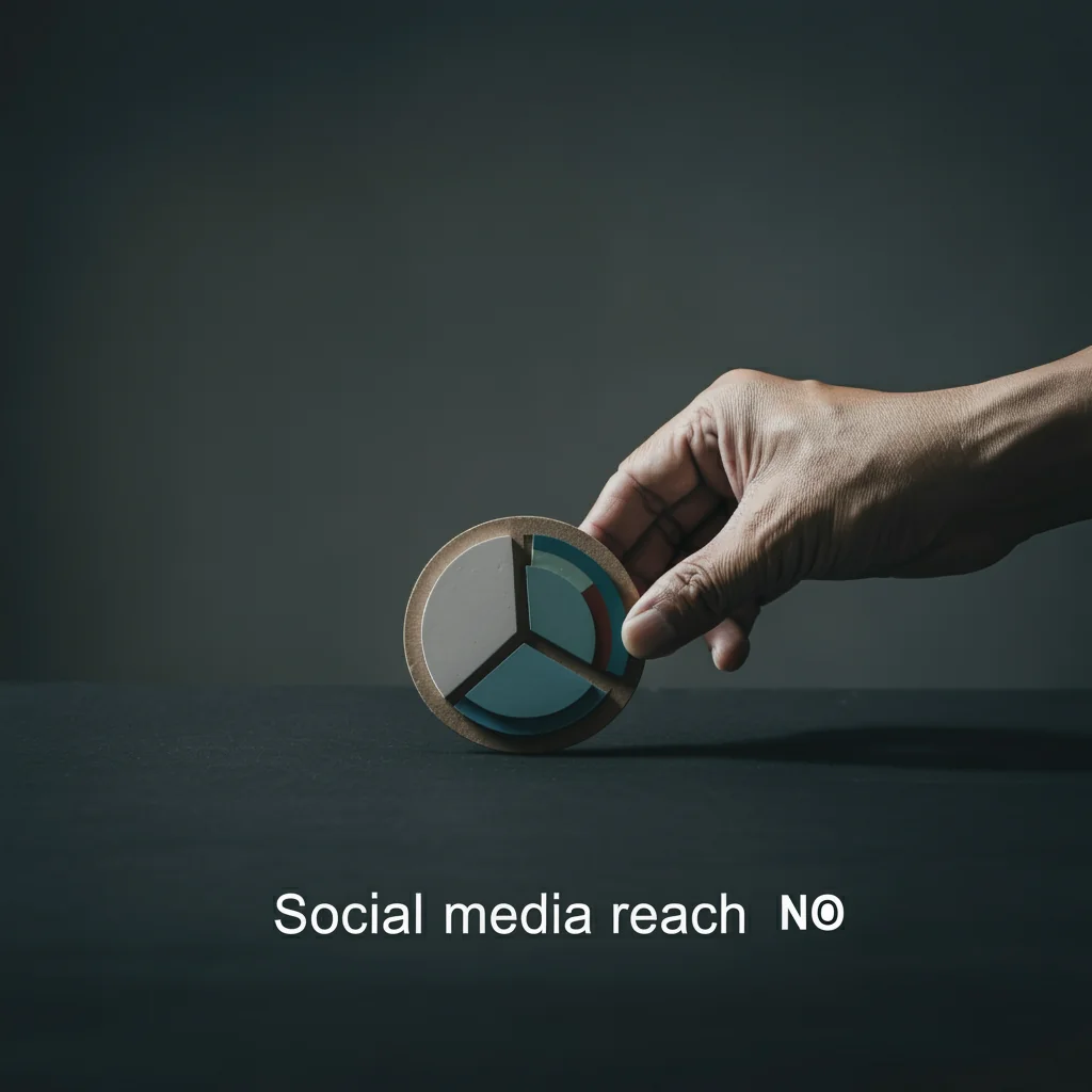 Glass tokens representing digital data and Social media reach metrics