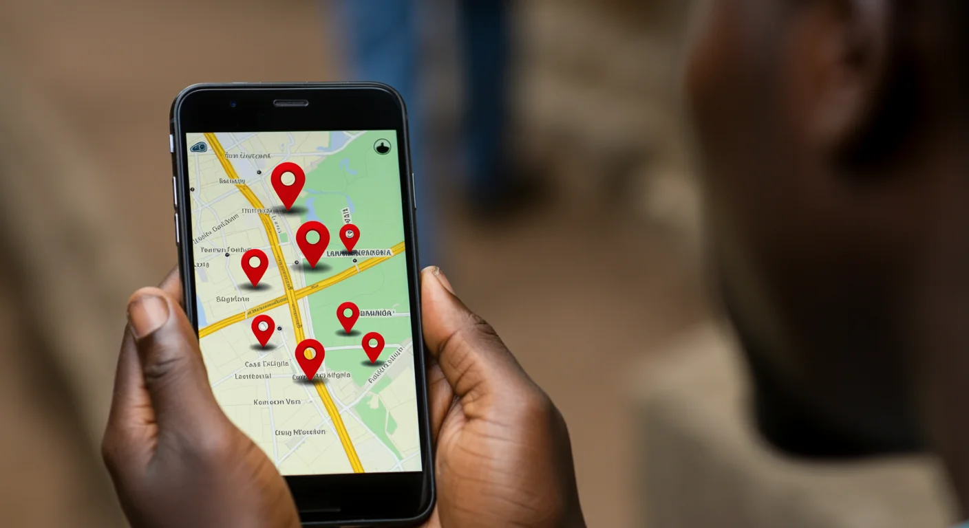 Digital map showing local businesses to increase business call volume