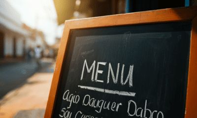 A close up of a menu board showing local search behavior themes