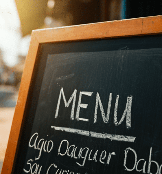 A close up of a menu board showing local search behavior themes