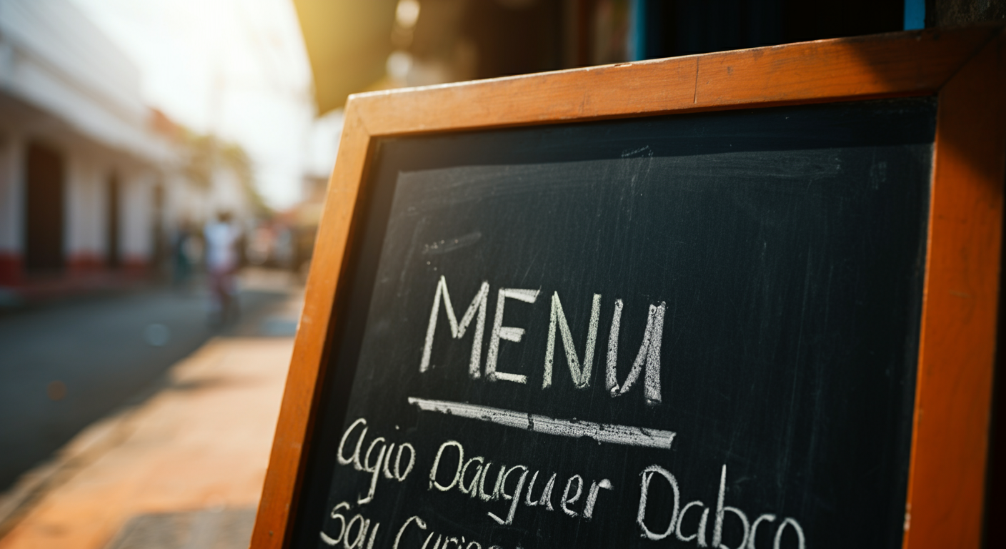 A close up of a menu board showing local search behavior themes