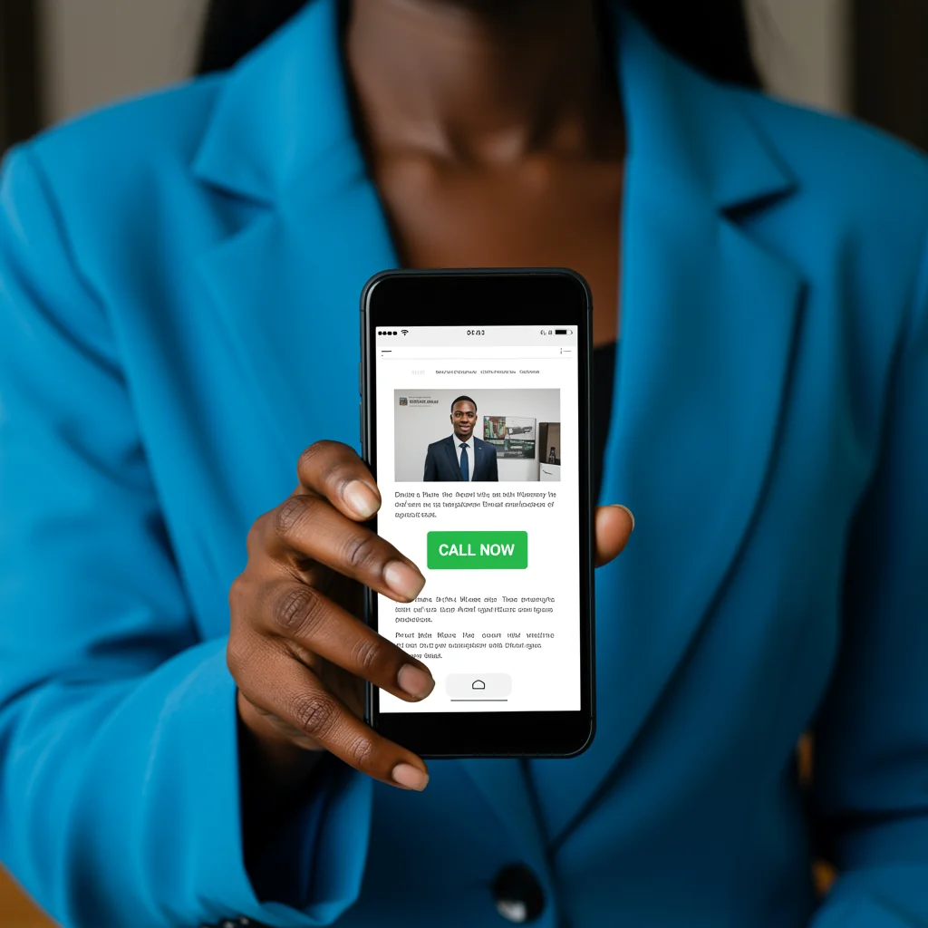 A mobile phone displaying a website optimized for conversion rate optimization