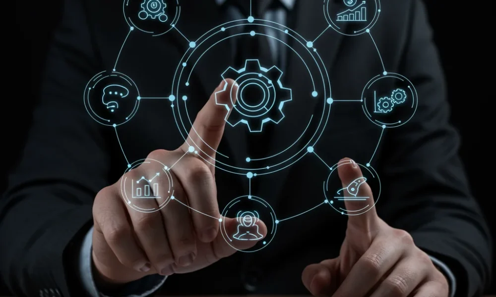 A business office environment focused on Conversion rate optimization to generate more calls