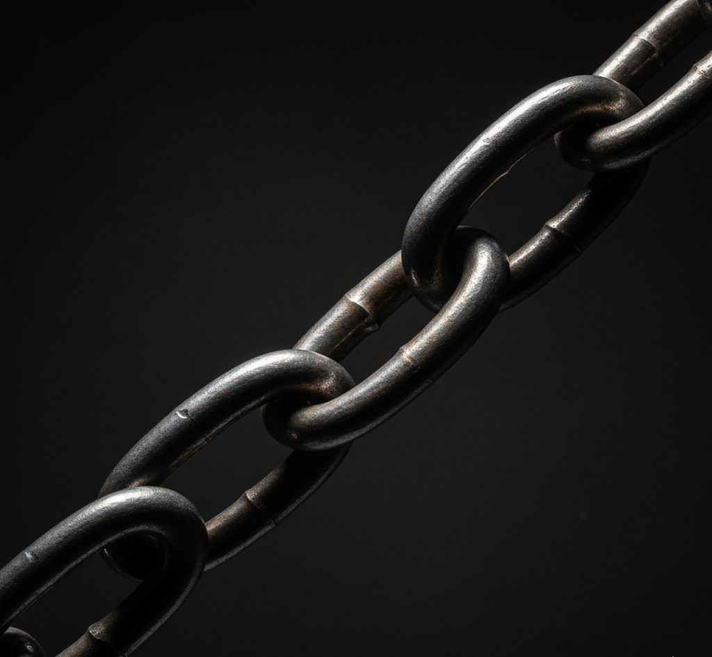 Close-up of a metal chain with strong, well-formed links, warm lighting, dark backgroundFeatured Image Description:
Cinematic close-up photograph of a metal chain composed of strong, well-formed links. The metal has a slight aged patina, catching warm light that creates highlights on each link's curve. The chain extends diagonally across the frame, links interlocked securely. In the background, completely dark with subtle texture, allowing the chain to stand in sharp relief. The composition emphasizes the integrity of each link and their connection to one another. A single weak link would compromise the entire chain. No text anywhere. No people visible. Square composition.Featured Image Title:
building-backlinks-strong-metal-chain-gobeyondlocal.jpg