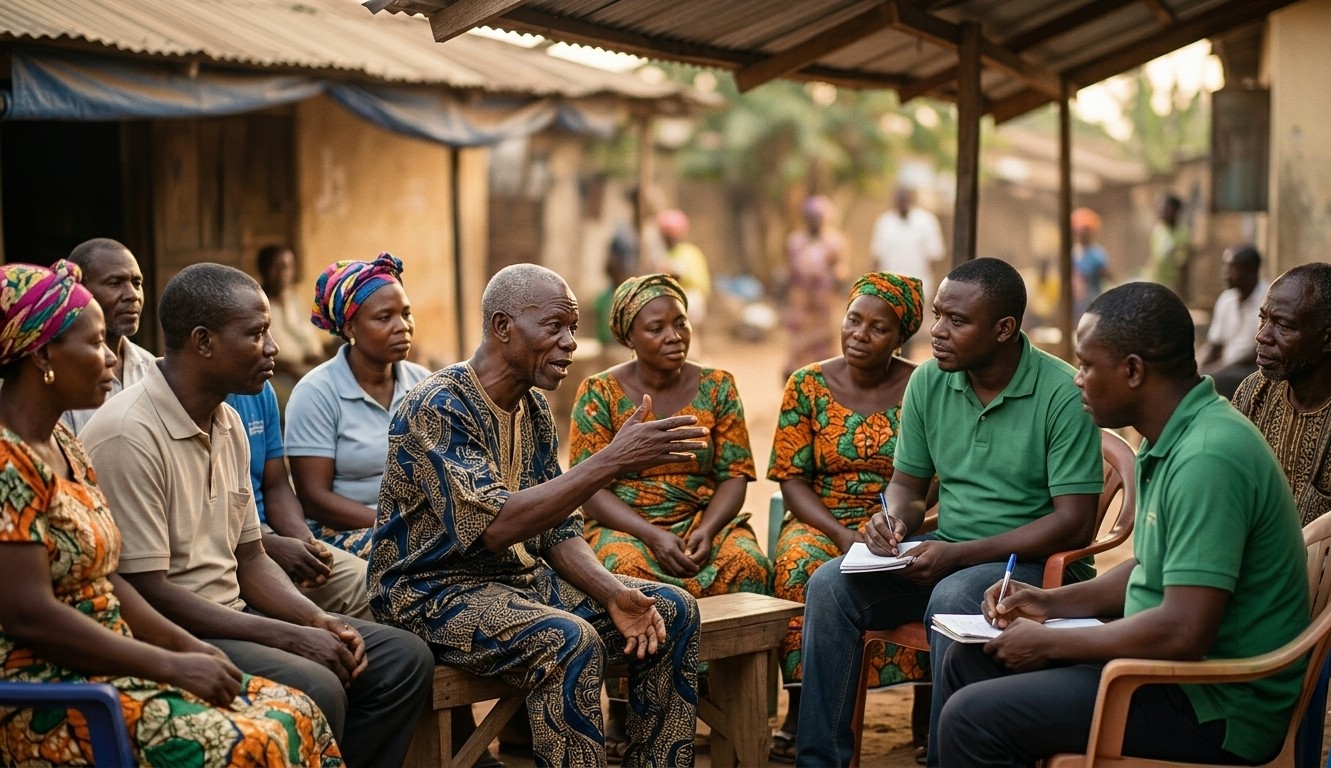 Community meeting with citizens and officials discussing local issues