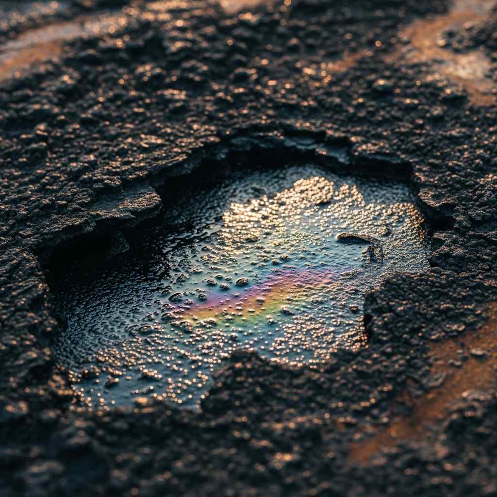Close-up, bubbling black paint and warped metal vehicle fire.