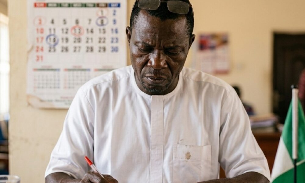 INEC 2027 timetable document on wooden desk with calendar and pen showing election datesFeatured Image Description:
Digital photograph of printed INEC election timetable document spread on a wooden desk surface. A desk calendar open to January 2027 visible beside the document. Red pen resting on paper with certain dates circled. Office background completely blurred. Natural daylight from window. Document shows official INEC header and columns of dates. Photographed from slightly above angle. First quarter 2026.Featured Image Title:
inec-2027-timetable-document-desktop.jpg
