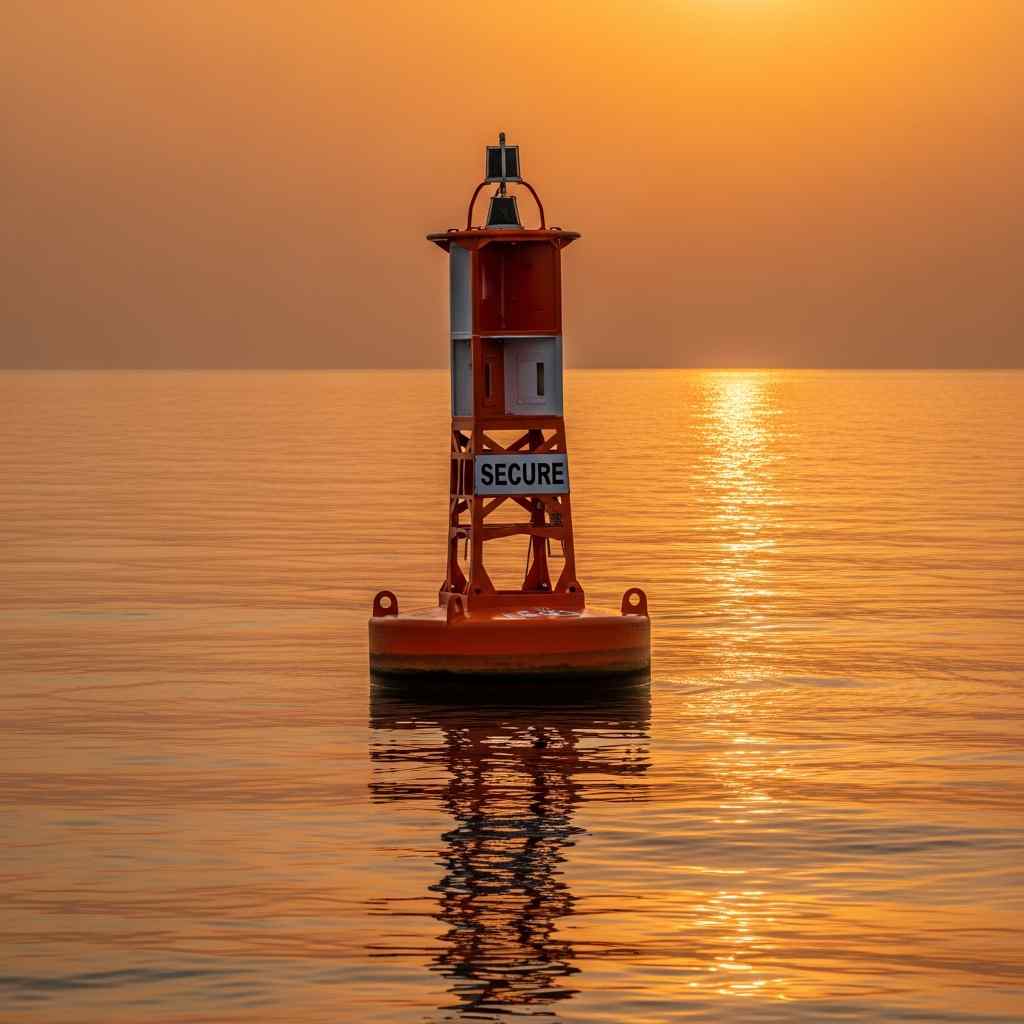 A maritime security buoy in the Gulf of Guinea.