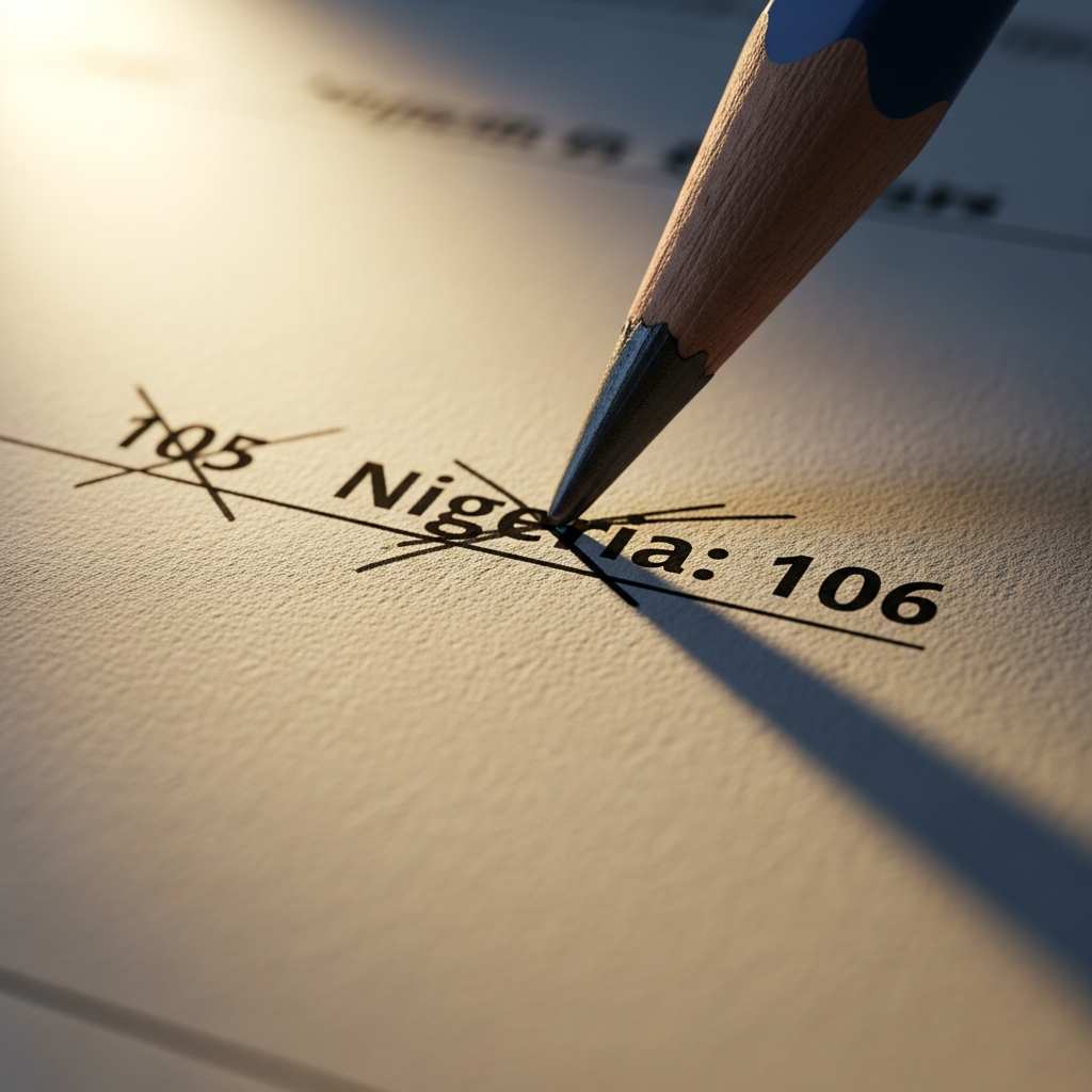 Macro view report page showing a corrected numerical ranking.