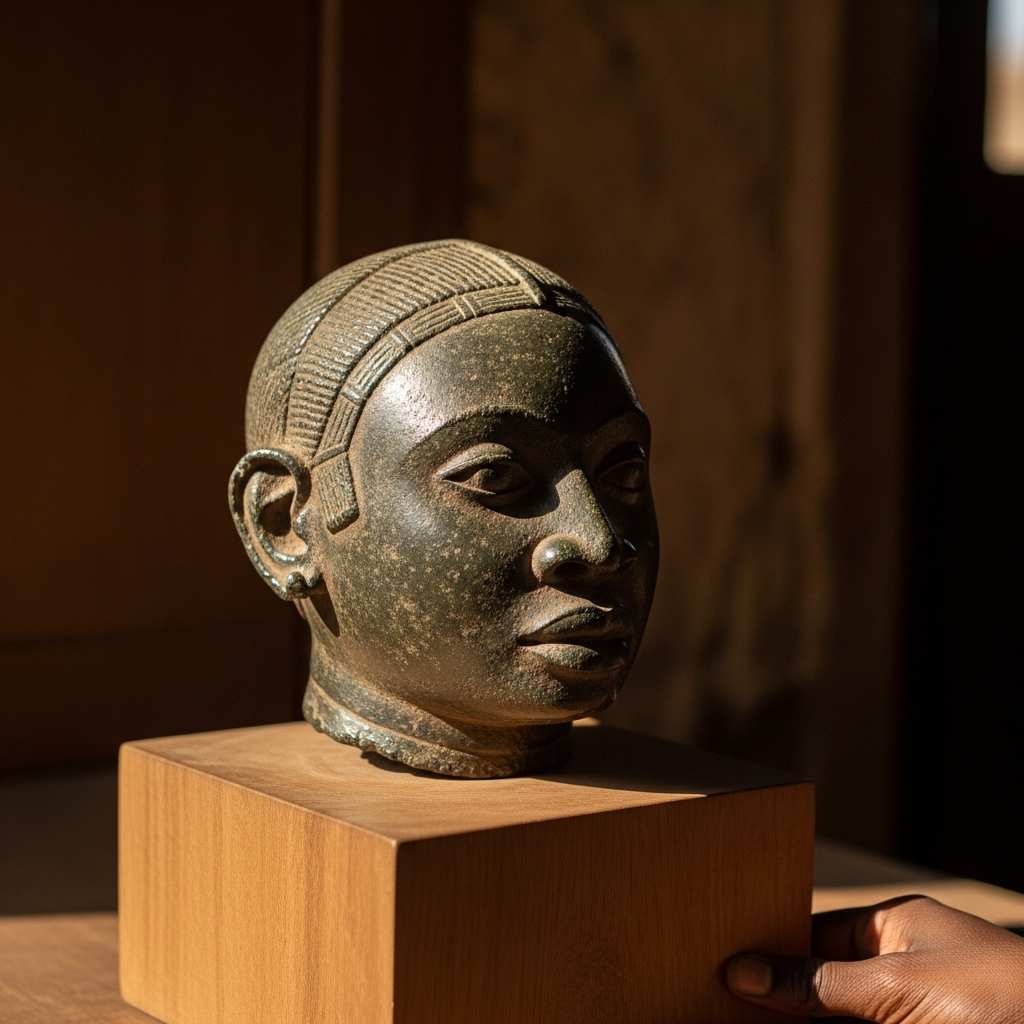 Bronze head returned home documentary image