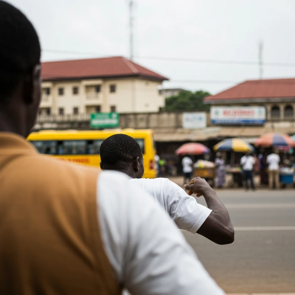 Outdoor Lagos market scene