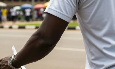 Person walks Lagos street.