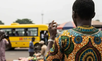 Man in Ankara near Lagos market.