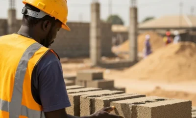 Worker inspects blocks.