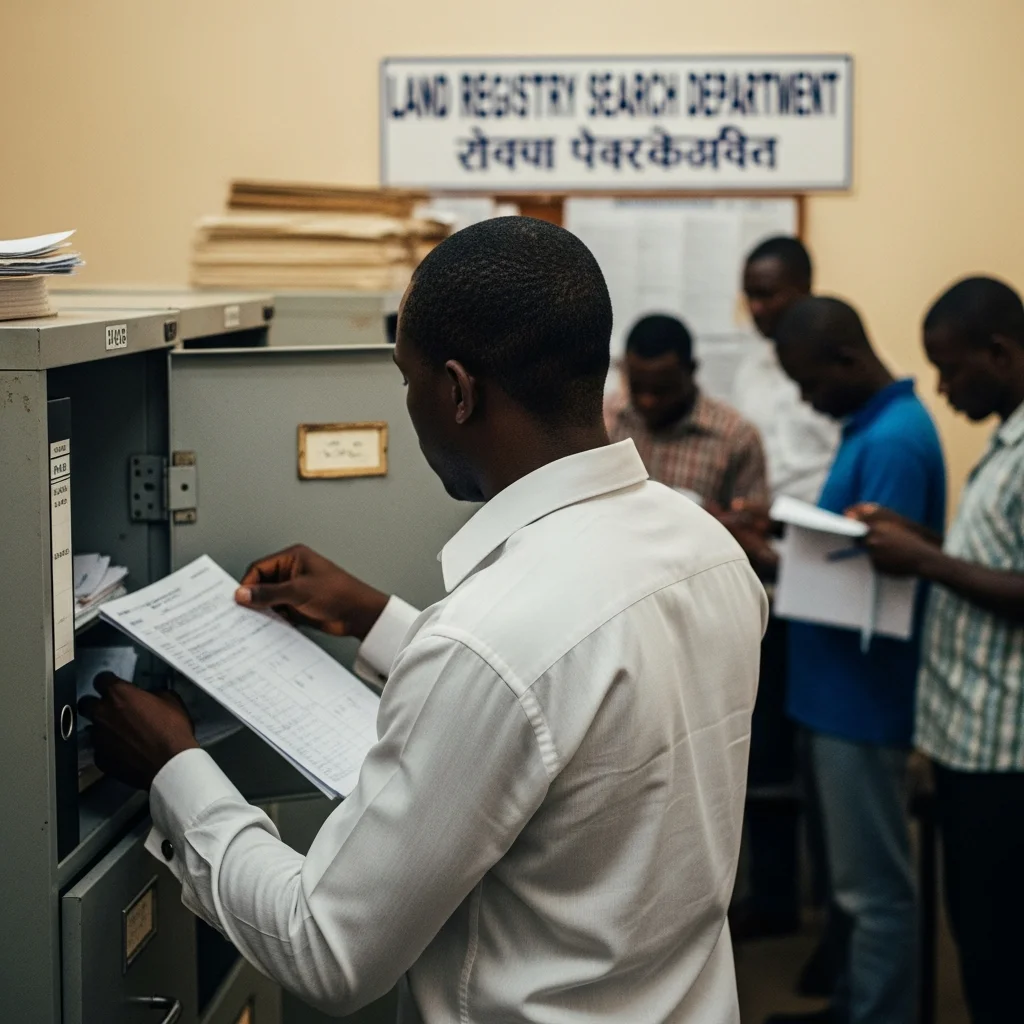 Man searches records at Lagos Land Registry.