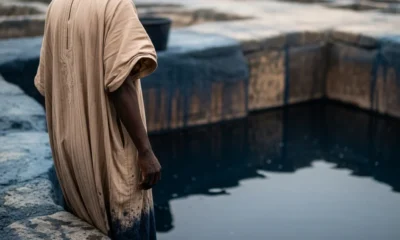 Dyer at indigo pit in Kano.