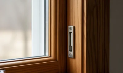 A wooden window frame