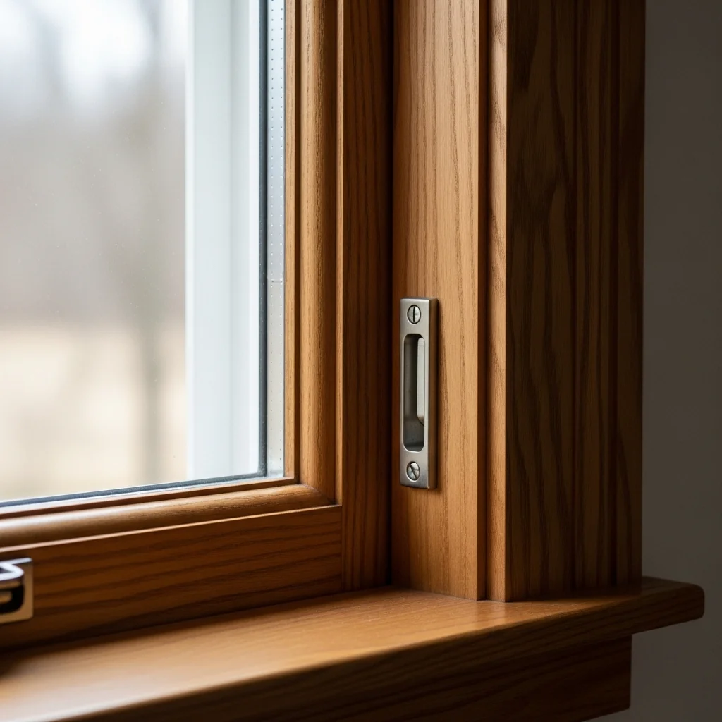 A wooden window frame