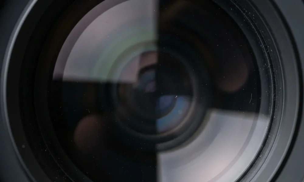 Close up of a glass lens