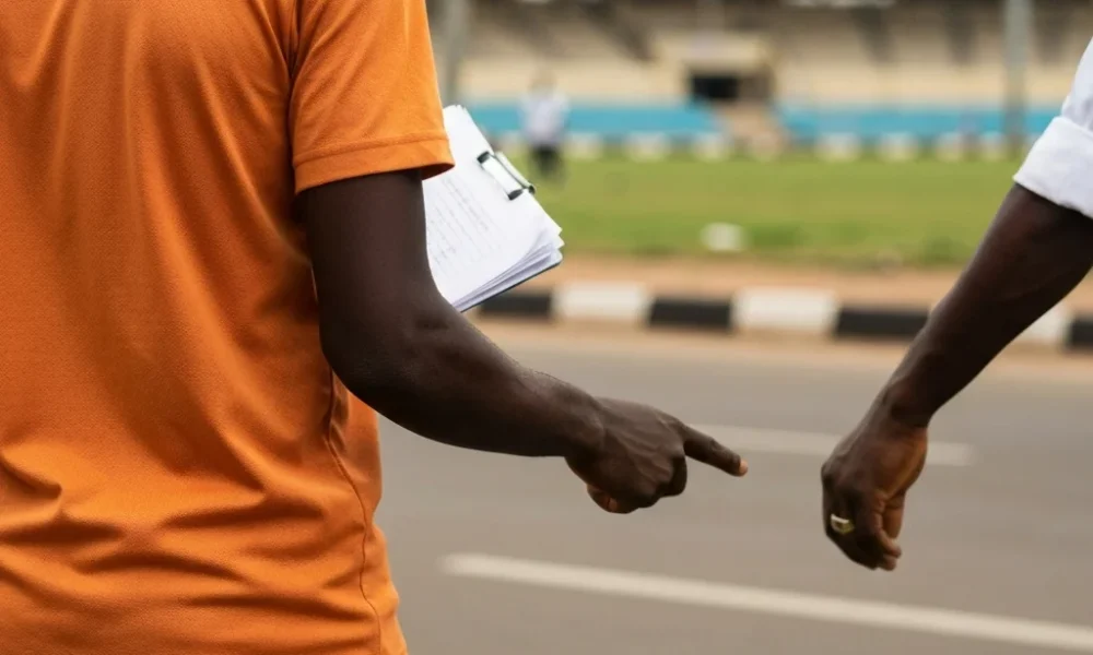 Person walks on street in Lagos.