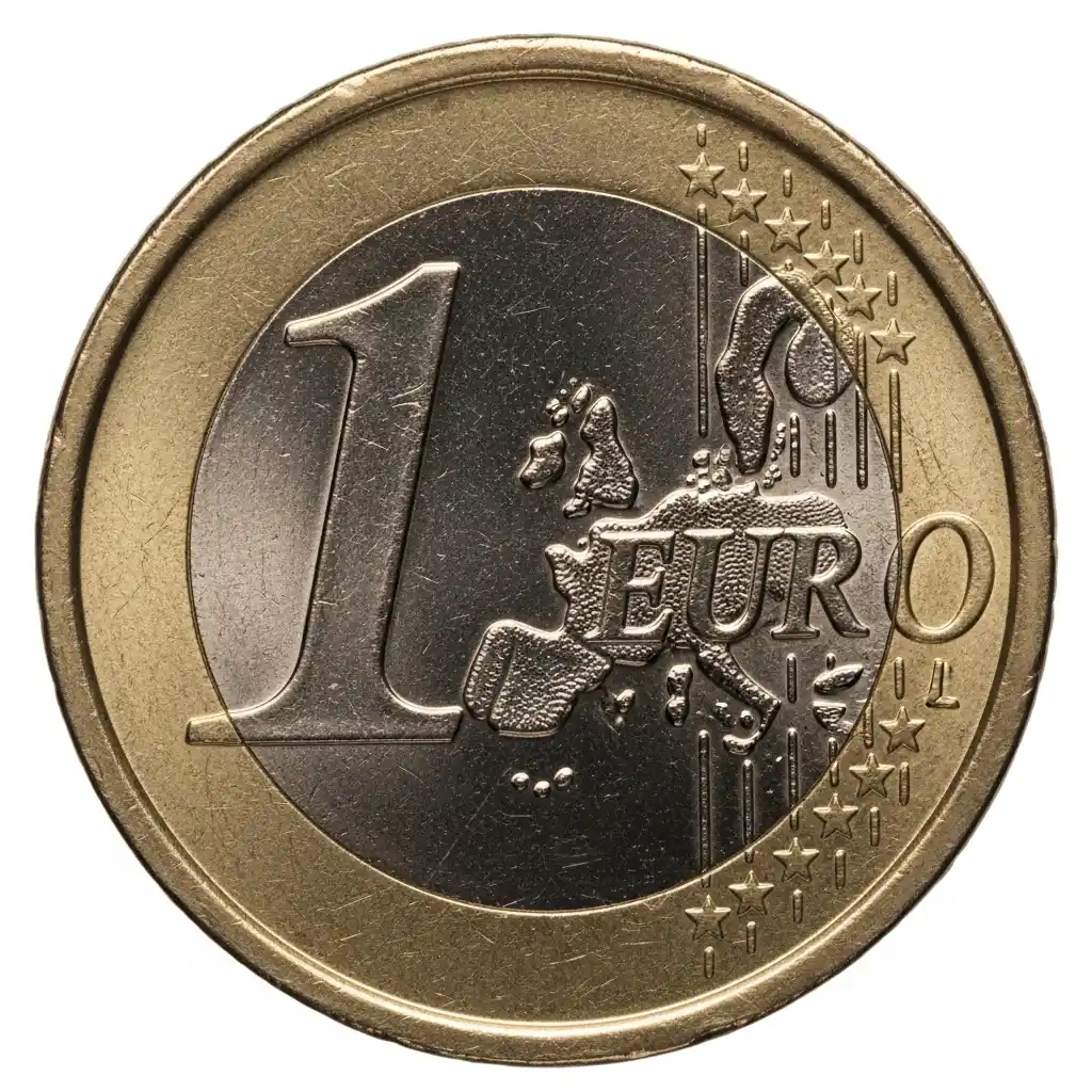 Single Euro coin.