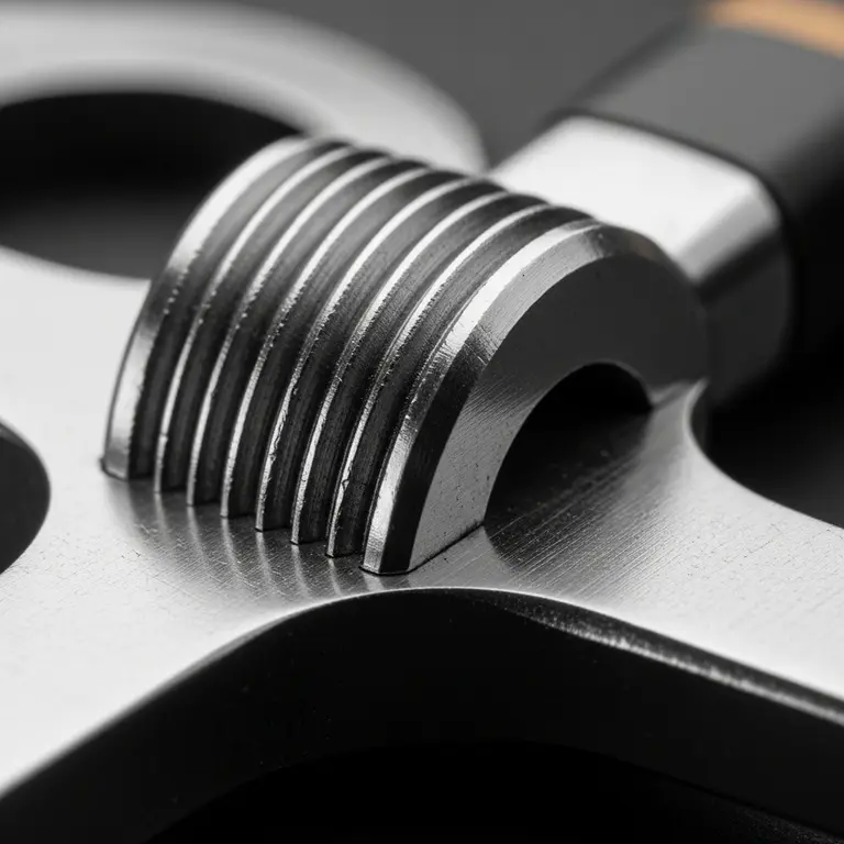 Smooth, light-reflecting metal surface.