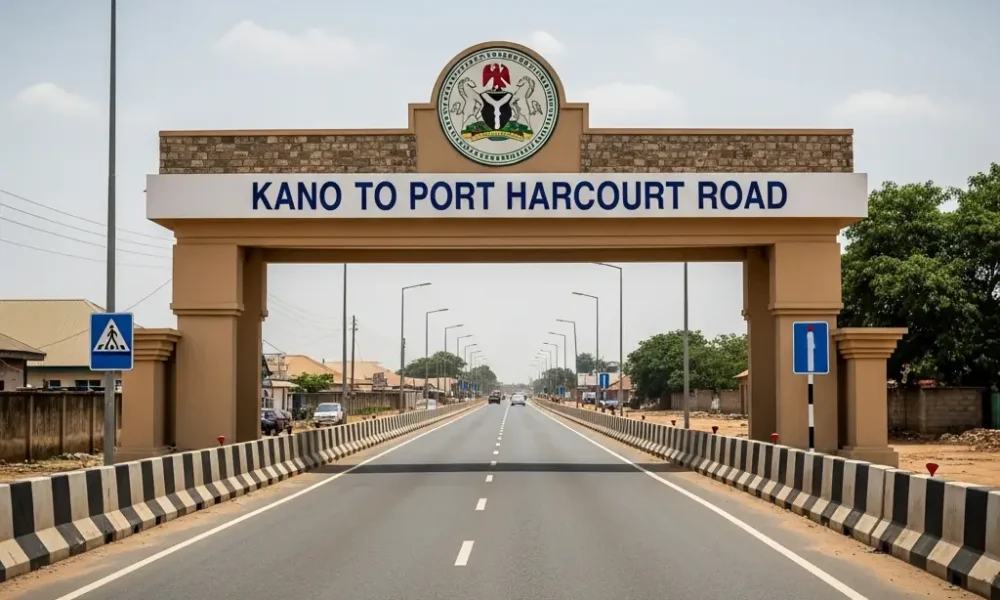 Empty highway stretching between Kano and Port Harcourt, Nigeria