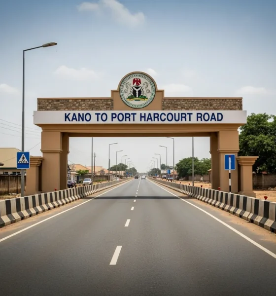 Empty highway stretching between Kano and Port Harcourt, Nigeria