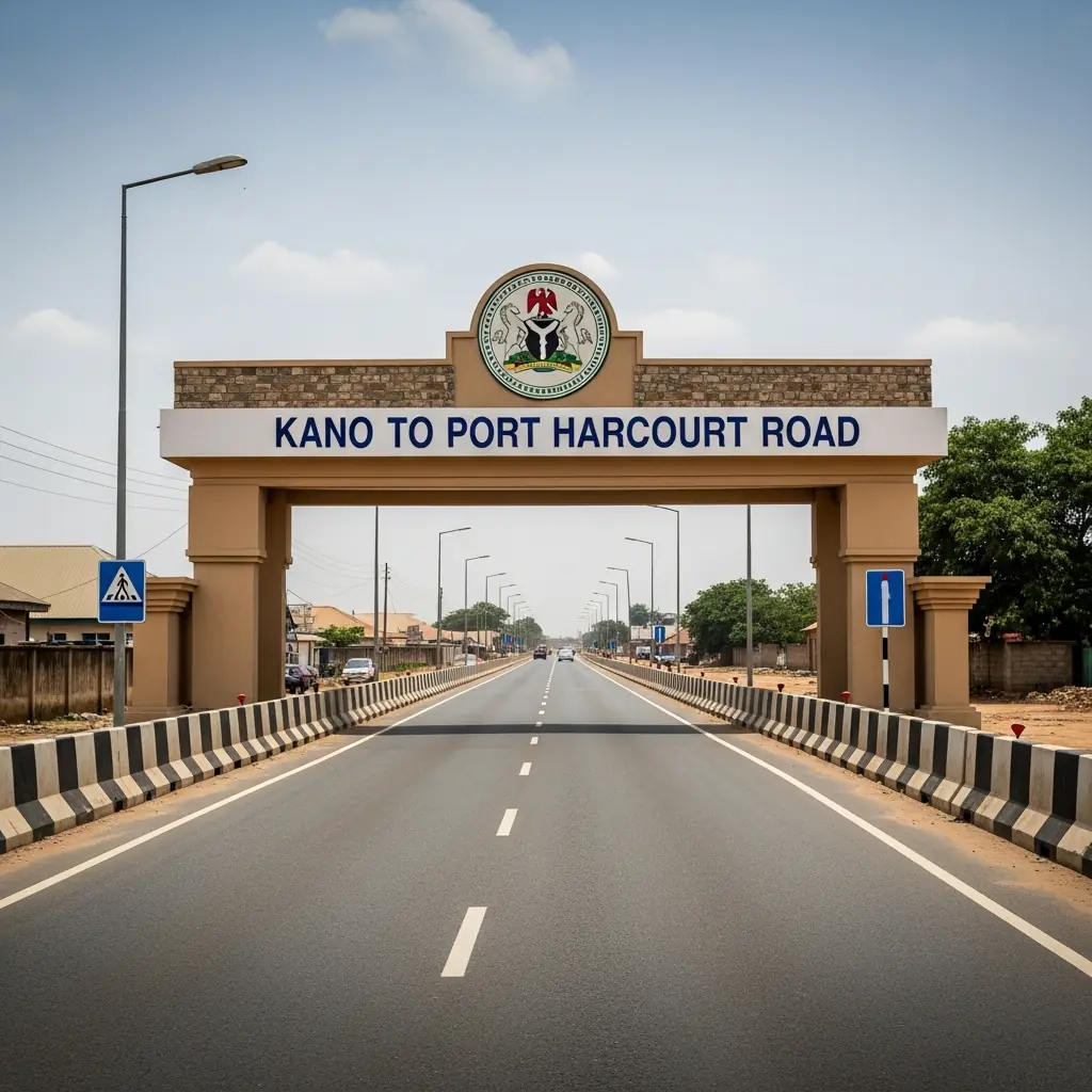 Empty highway stretching between Kano and Port Harcourt, Nigeria