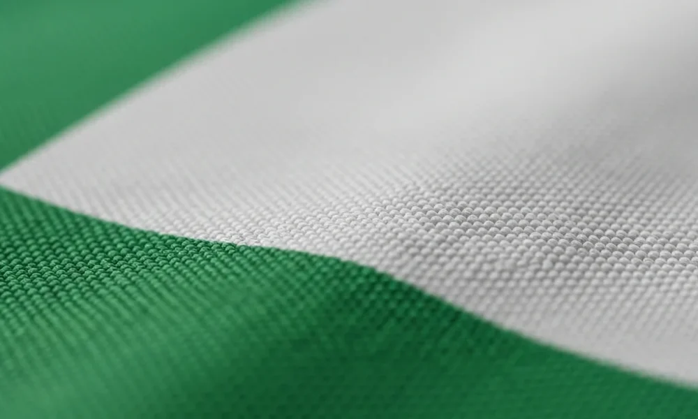 Green and white striped Nigerian flag