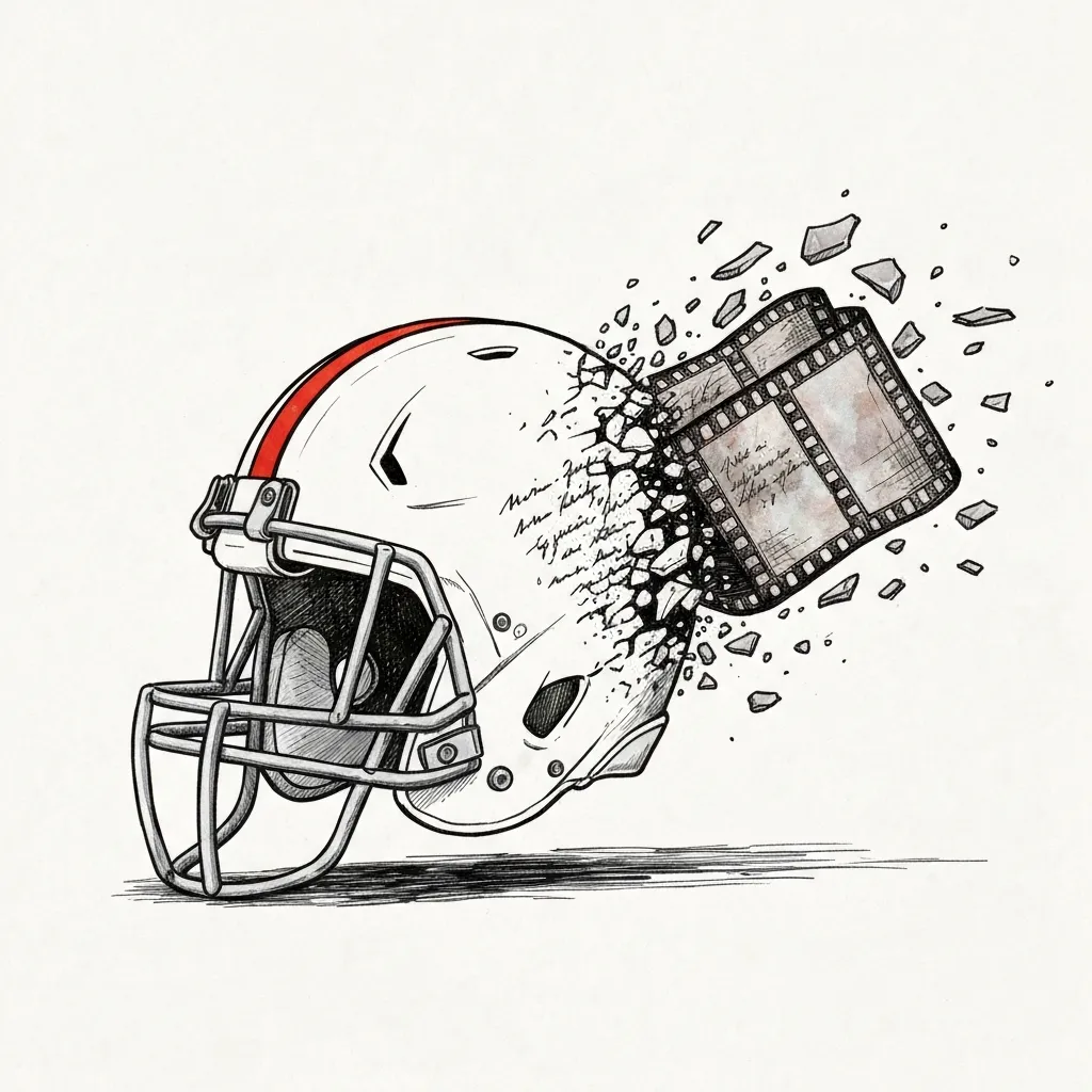 Helmet fades to film.
