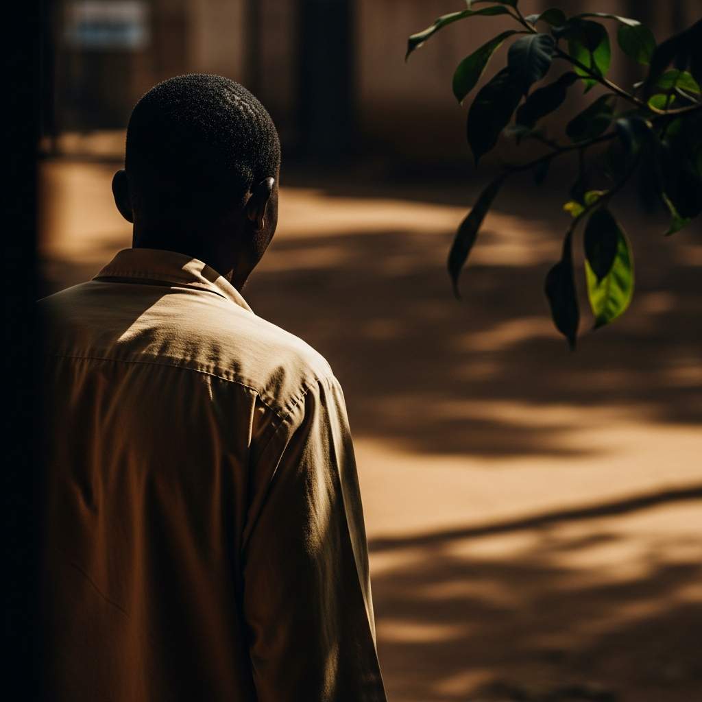 A professional Nigerian man in a modern glass-walled office in Lagos looking at a tablet displaying a map of Africa and Southeast Asia connected by glowing data lines