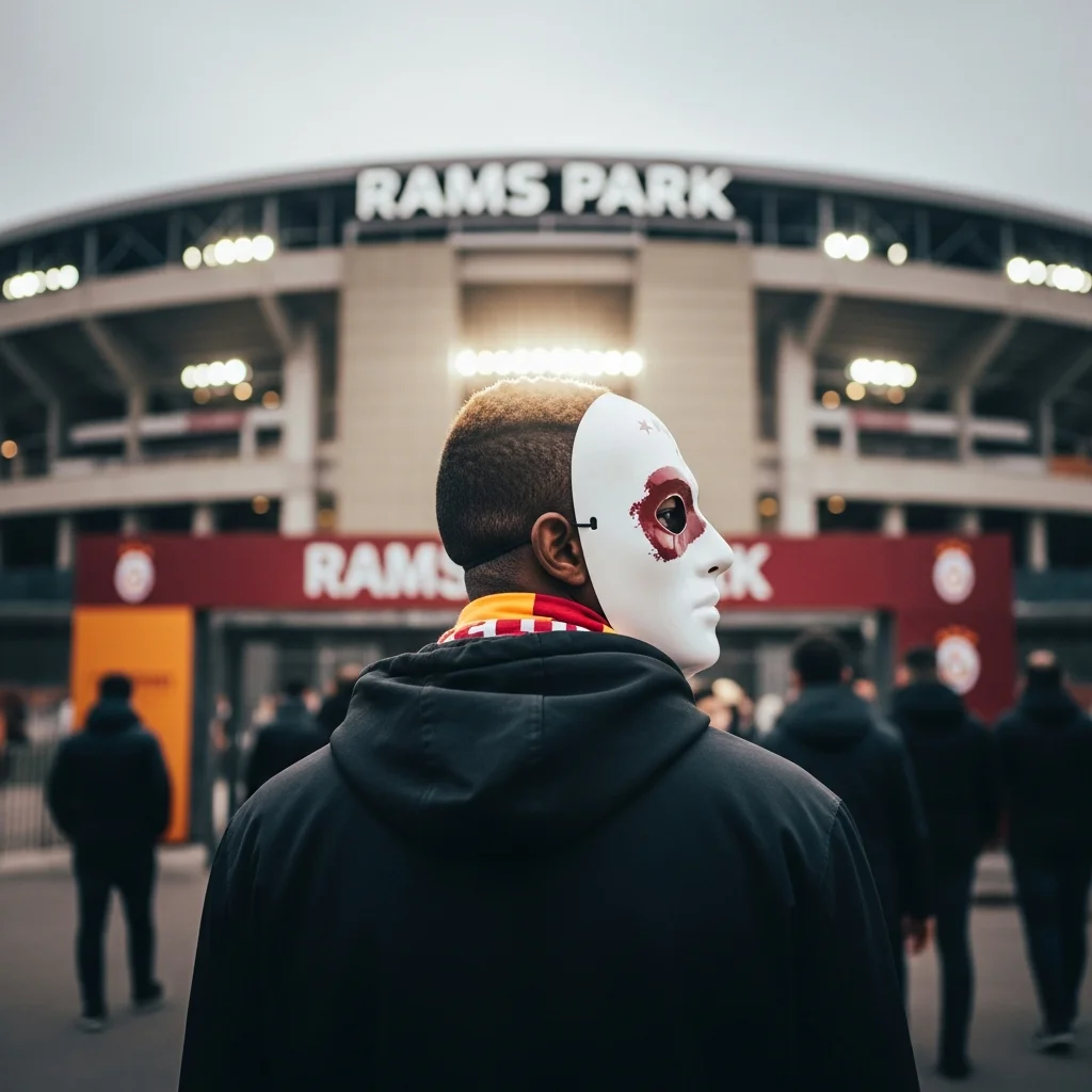 Fan in Osimhen mask at RAMS Park.