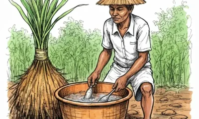 Editorial illustration for Farmer Plants Yam That Grows Downward to Water Table in Drou