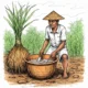 Editorial illustration for Farmer Plants Yam That Grows Downward to Water Table in Drou